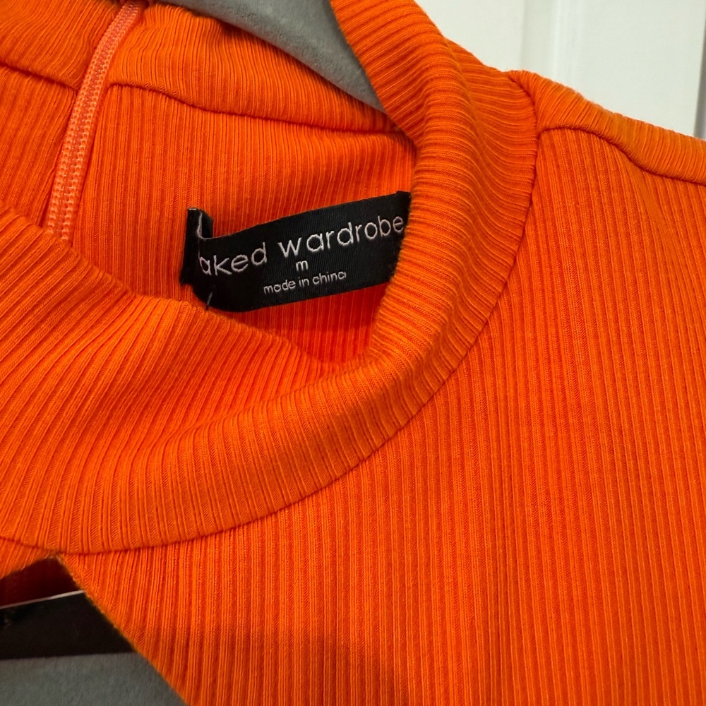 Naked Wardrobe Orange Halter Sheath Dress - Picture 4 of 4